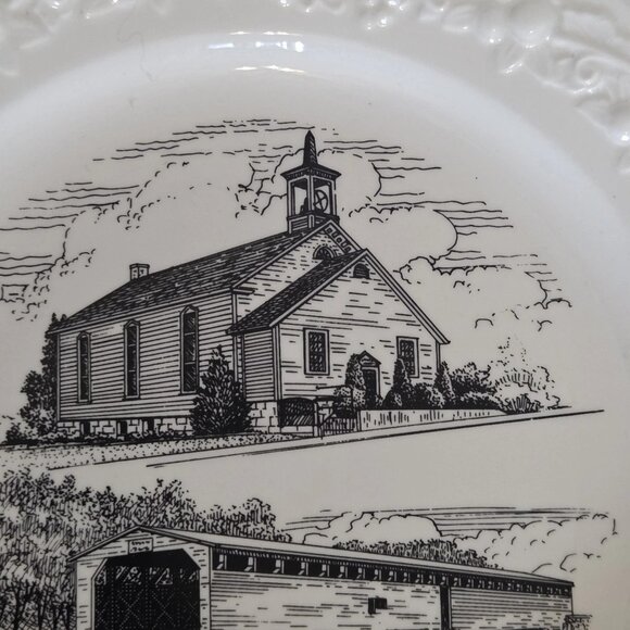 World Wide Art Studios Sand Beach Bible Church & Bridge Collector Plate - Picture 2 of 9